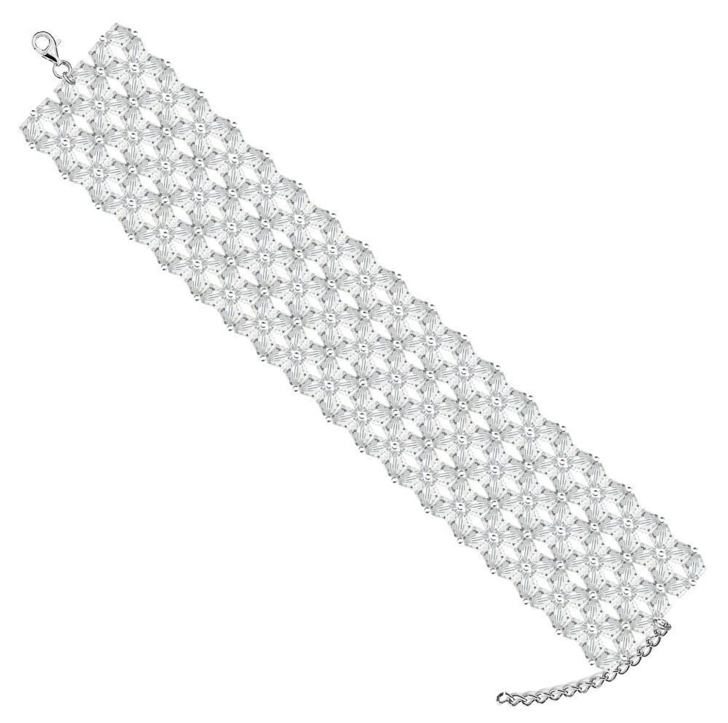 Elegancka srebrna bransoletka ślubna z kryształami Swarovski® 925. Regulowana długość, oryginalne opakowanie, 2 lata gwarancji. Idealna dla panny młodej (1).jpg